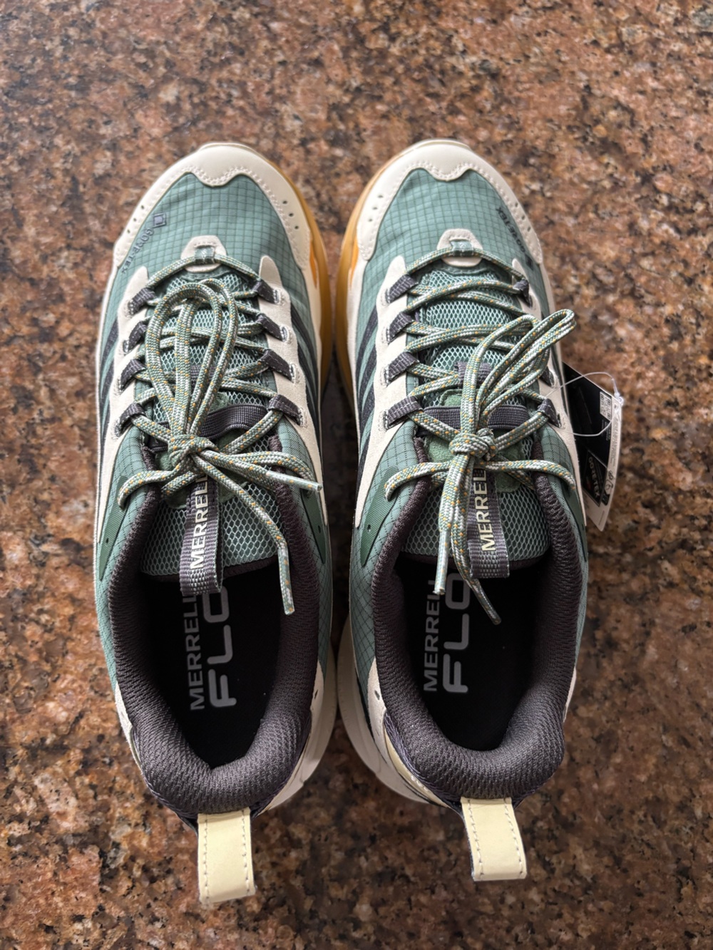 Merrell Men's Green and Tan Trail Runners-Size 9.5